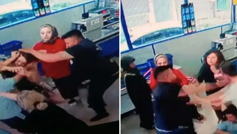 Market Kayıtları: Kadını Saçlarından Tutup Yumruklayan Şok Olay